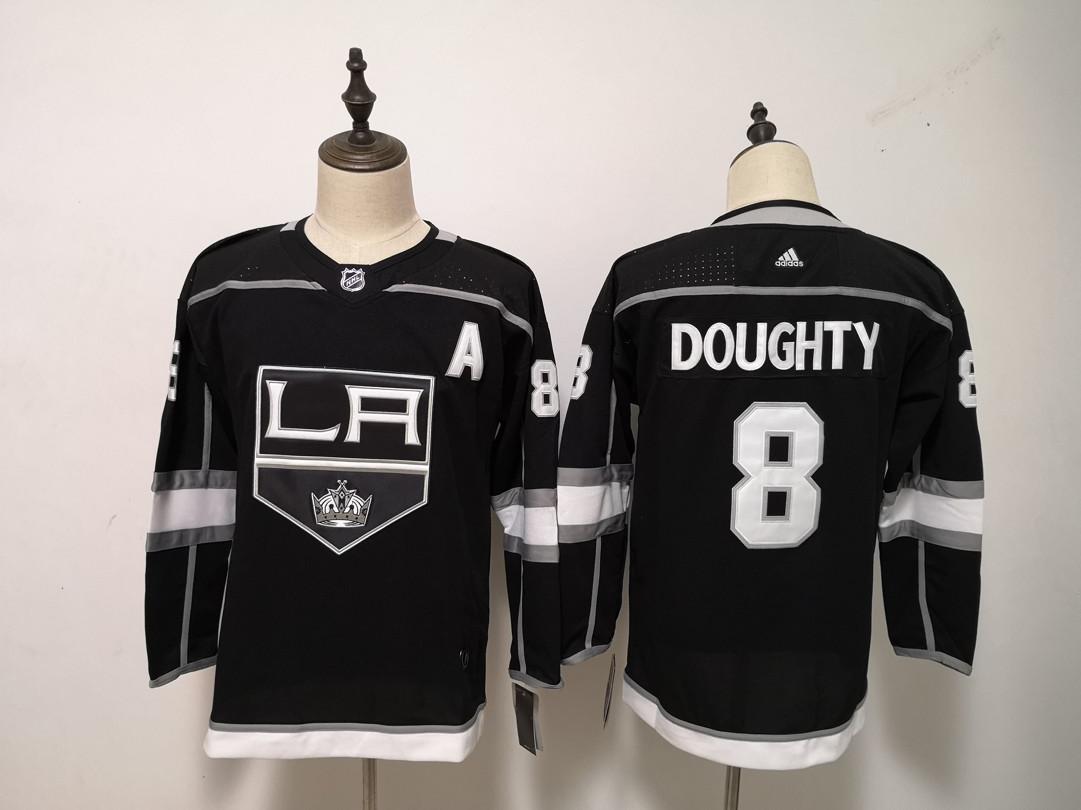Women Los Angeles Kings 8 Doughty Black Adidas Hockey Stitched NHL Jerseys